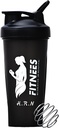 H.R.N 20 Ounce Protein Shaker Bottle For Women, Protein Shaker Bottle, Shaker Bottle Perfect For Pre And Post Workout, Shaker Cup For Protein Drink, Cocktail Shaker Cup | [BLACK].