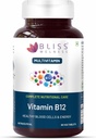 Vitamine B12 100% RDA, Cynocobalamine, stimuler les niveaux d'énergie Supplément de fonction du système nerveux sain pour les hommes et les femmes - 60 comprimés végétariens
