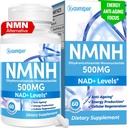 NMNH (dihydronicotinamide mononucléotide) Supplément alternatif NMN, 500 mg par portion de supplément NAD pour stimuler NAD+ Niveaux, pour Anti Vieillissement, Énergie, Immunité, Focus, 60 Capsules Vegan