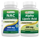 Meilleurs naturels NAC 600 mg et acide lipoïque alpha 600 mg