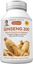 ANDREW MOINSMAN Ginseng 200mg - 180 Capsules - Extrait normalisé pour soutenir le bien-être. Adaptogène, combat la fatigue et le stress. Gélules douces, petites, faciles à avaler. Aucun additif