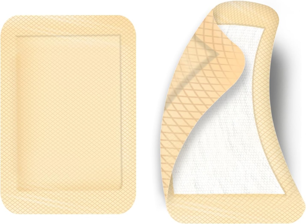 50pcs Grandes bandes adhésives 4 x 3 pouces Elastique Adhesive Wound Dressing Bandage Grandes bandes adhésives, couleur de peau