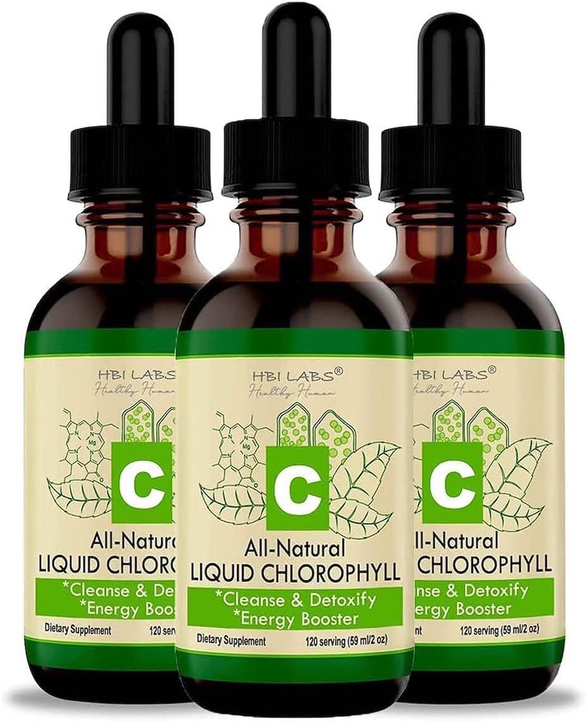 Chlorophyll Liquid Drops for Water Natural Chlorophyll Concentrate (3 Pack)