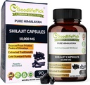 Pure Himalayan Shilajit Capsules. Résistance maximale Shilajit naturel Riche en Trace Mineral & Fulvic Acid. En haute altitude. Vegan NonGMO 90ct. Extrait traditionnellement Pas de stéarate Pas de farine de riz