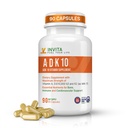 INVITA, Supplément de vitamine ADK (10 000 UI) – ADK 10 Vitamine double résistance A1, D3 et K2-MK7 – Médecin formulé pour le soutien osseux, cardiaque et immunitaire – Non-OGM, sans gluten, 90 capsules (3-Mois)
