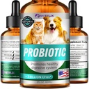 Probiotiques premium pour chiens, chats - Supplément enzymes digestifs et prébiotiques - aide à soulager la diarrhée, les vomissements, l'estomac relevé, le gaz, la constipation et la mauvaise respiration - soutient le système digestif - 2 Fl Oz