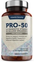Vitamine Bounty Pro-50 Probiotiques 50 milliards UFC pour les femmes et les hommes - 13 Probiotiques multisouches + prébiotiques - Suppléments pour la santé digestive pour le soutien de la santé Gut - Capsules de libération différée pour les hommes et les femmes