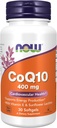 MAINTENANT Compléments alimentaires, CoQ10 400 mg, Classe pharmaceutique, Forme All-Trans produite par Fermentation, 30 Softgels