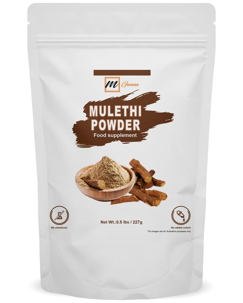 Pure Mulethi/Licorice/Glycyrrhiza Glabra Poudre pour soins de santé et de la peau et formulations cosmétiques 227 GMS / 0,5 LBS
