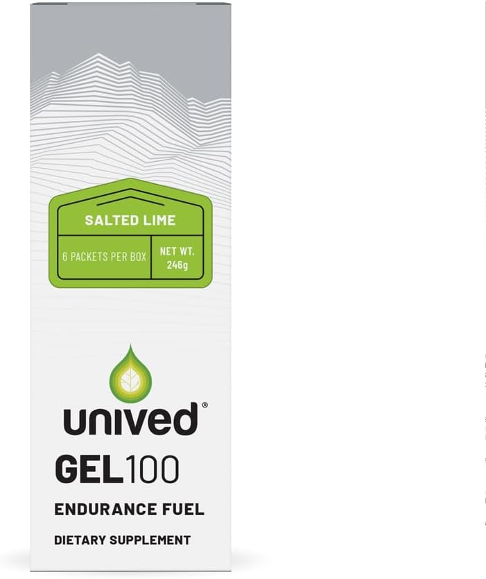 Gel unique 100 - Gel d'énergie végétalien pour athlètes d'endurance Coureurs et cyclistes - 100kcal - Lime salée - Pack de 6