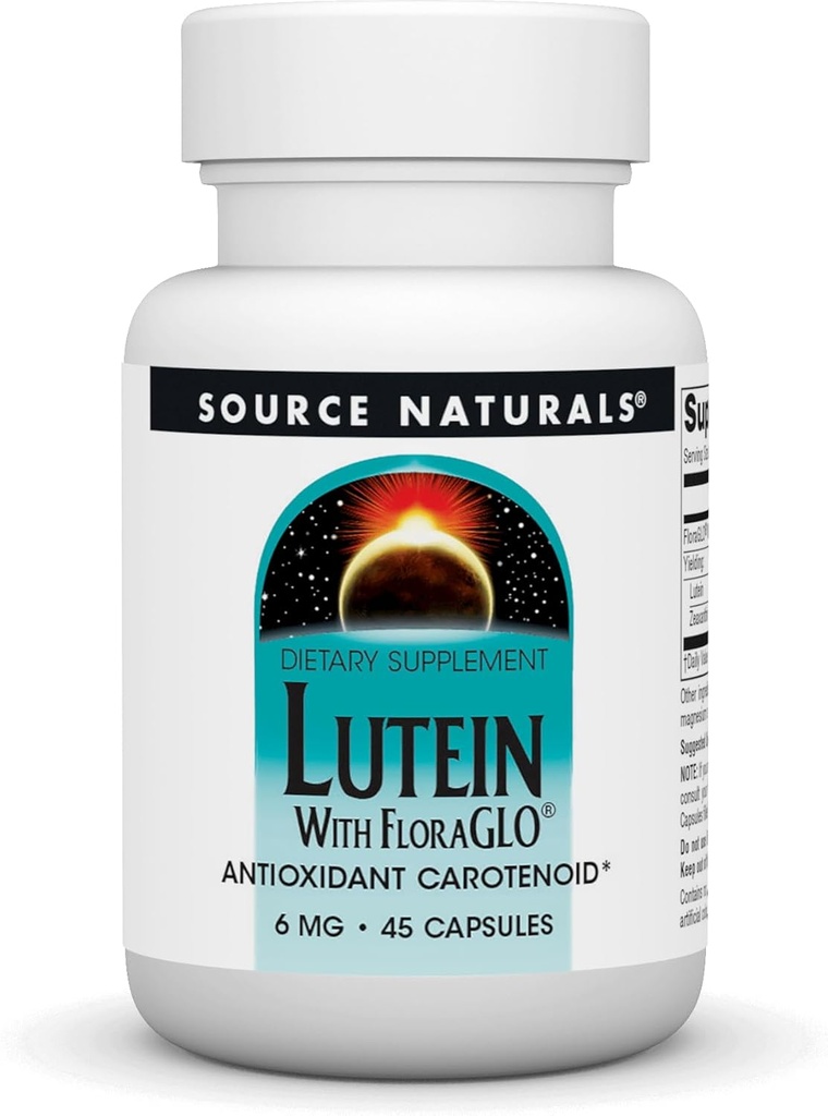 Source Naturals Lutéine avec FloraGLO, antioxydant caroténoïde* -6 mg, 45 capsules