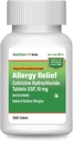 HealthCareAisle Allergy Relief - Comprimés de chlorhydrate de cétirizine USP, 10 mg - 500 Comprimés - Médicaments antiallergiques d'origine sur ordonnance, soulagement 24 heures sur 24