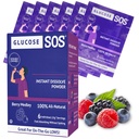 Glucose SOS Glucose Berry Medley Poudre de glucose, Packs de dextrose naturels, Absorption rapide, Dissolves instantanés, Pas d'eau nécessaire, 6 sachets par boîte