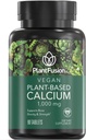 PlantFusion Calcium végétalien, Calcium à base de plantes premium (1000mg) provenant d'algues rouges islandaises, Plus Magnésium, D3, K2 et Boron, 90 comprimés végétaliens