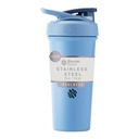 BlenderBottle Sport Sleek Bouteille de Shaker en acier inoxydable isolant avec fouet de fil, 25-Ounce, bleu poussiéreux – Secous protéiques et hydratation pour les athlètes et les amateurs de fitness, mélange facile, mince facile à tenir, garde les boissons froides et verrouillables