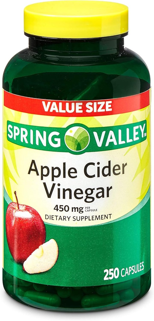 Vinaigre de cidre de pomme, 450mg, 250 Capsules Taille de la valeur.