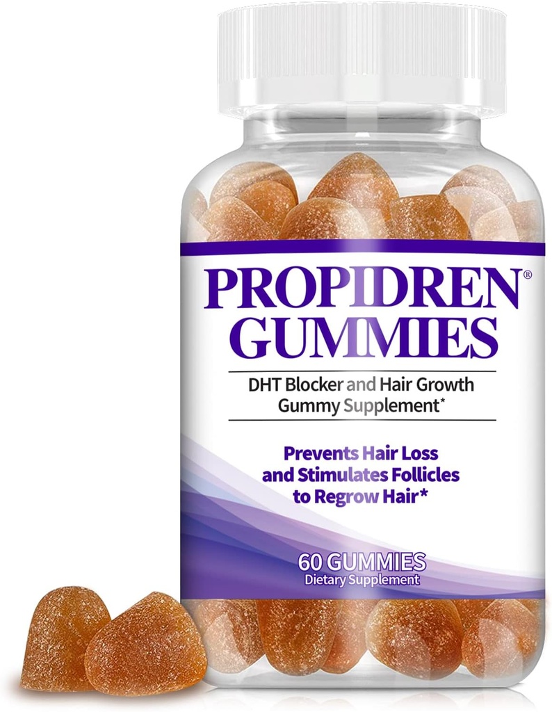 Atrafen Propidren Gummies by HairGenics. World’s First DHT Blocker Gummies to Prevent Hair Loss and Stimulate Hair Follicles to Stop Hair Loss and Regrow Hair. 60 Count, 1 Month Supply.