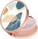 Boîte à pilules de Rouidr, 3 compartiments de médicaments Pill Case, boîte de médicaments de voyage en petit métal pour la purse et la poche, Rose Gold, Résumé Boho Leaf