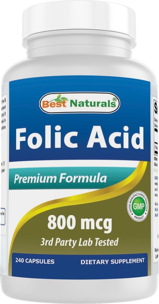 Meilleur Acid Folique Naturel 800 mcg 240 Capsules