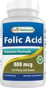 Meilleur Acid Folique Naturel 800 mcg 240 Capsules
