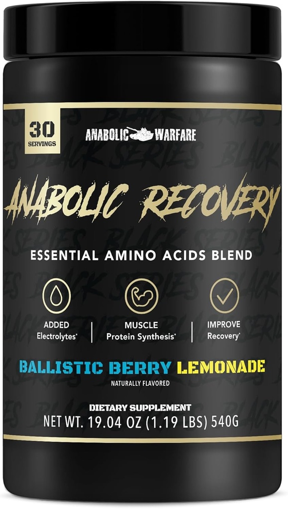 Récupération anabolique, acides aminés essentiels, récupération après l'entraînement, hydratation Premium, construire le muscle* (Lémonade BlackBerry, 30 portions)