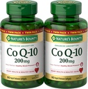 Natures Bounty CoQ10 200 mg Softgels, Heart Health & Cellular Energy Support, Twin Pack, 160 Softgels à libération rapide