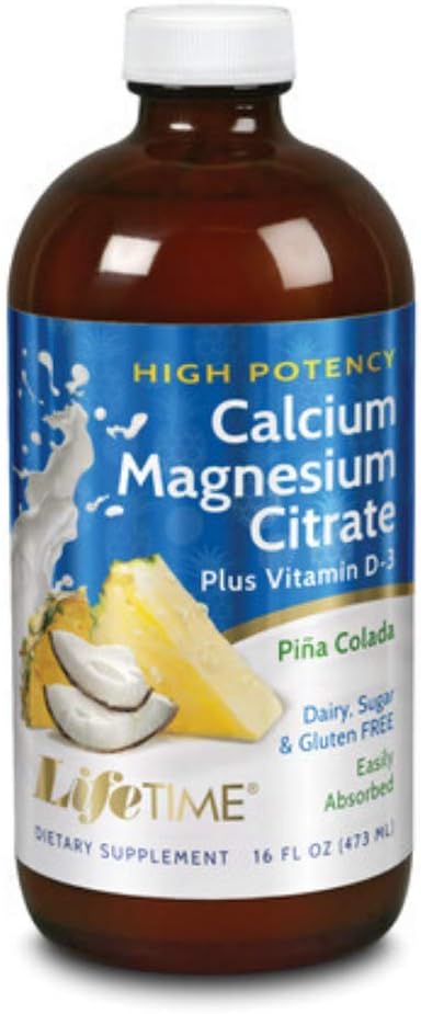 LifeTime Cal Mag Citrate Hi-Potency, Pas de sucre, Pina Colada