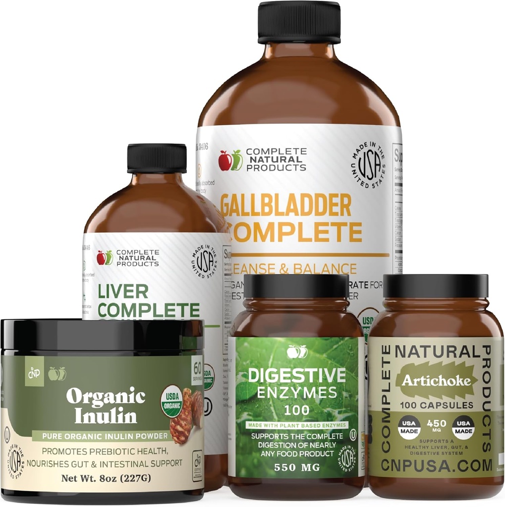 Produits naturels complets Digestion et Gut Health Bundle - Détox complet et nettoyage de l'équilibre digestif