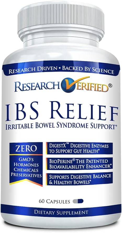 Recherche Vérifié IBS Relief - Enzymes Digestifs Naturels, BioPerine - 60 Capsules - Boîte de 1