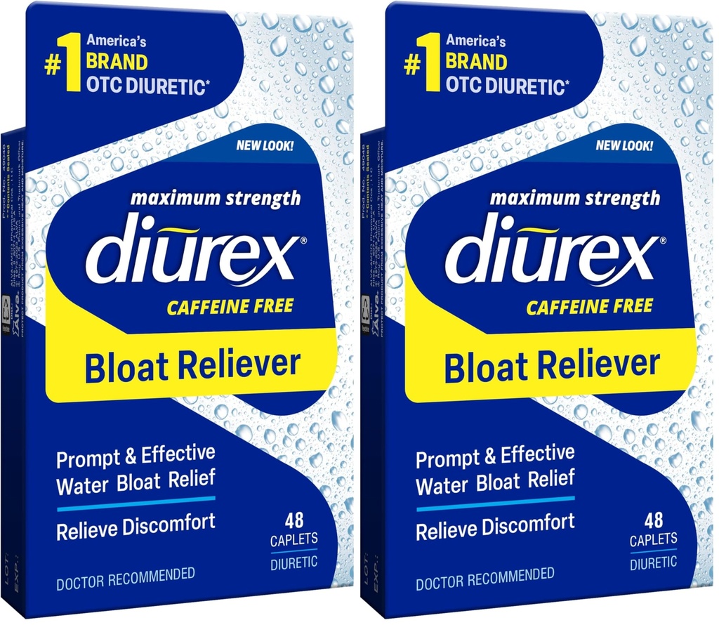Diurex Max - Pilules d'eau diurétique sans caféine - Se sentir mieux et moins lourd, 48 Compte (paquet de 2)