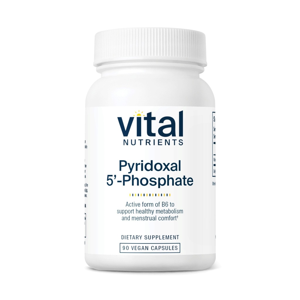 Nutriments vitaux Pyridoxal-5 Phosphate Activé Vitamine B6-méthylé B6 pour le métabolisme, le SPM et le soutien menstruel*