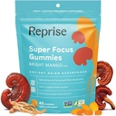 Focus Gummies for Adults: Ginseng américain et coréen avec des extraits de champignons Reishi Tous les Gummies naturels pour Focus, Mood et Energy: