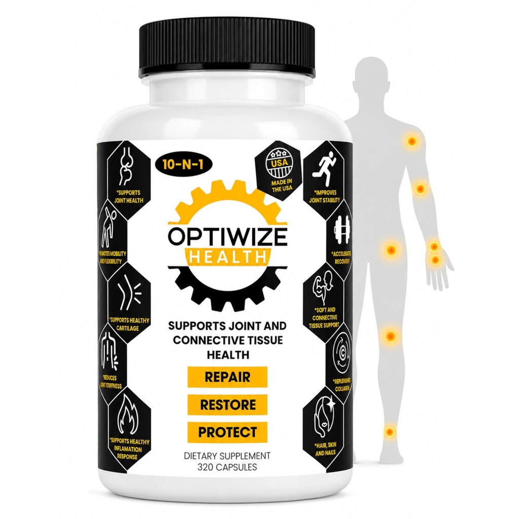 Support de joint 10-en-1 Collagène hydrolysé, MSM, Acide hyaluronique, Glucosamine, Chondroïtine & Plus- Cibles Joint Discomfort, améliore la mobilité et la flexibilité 320 Caps pour hommes et femmes fabriqués aux États-Unis