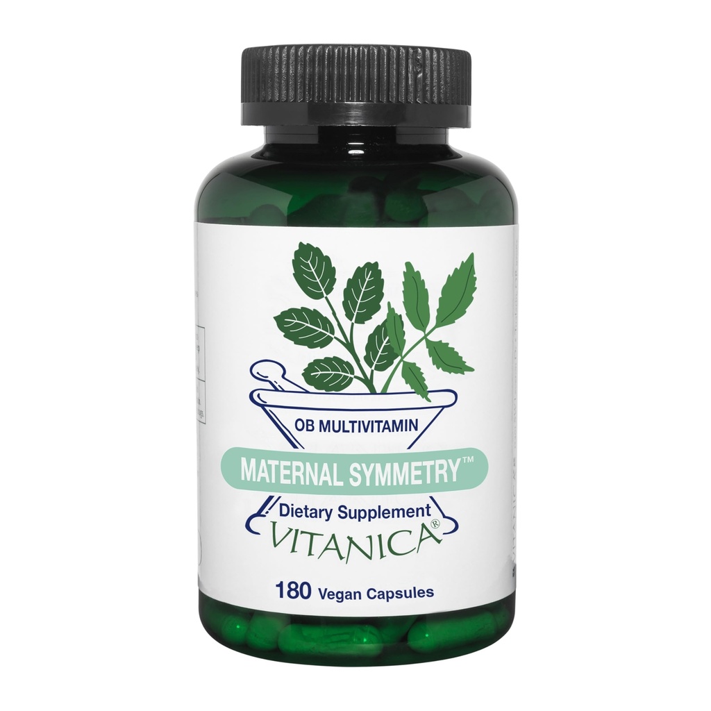 Symmétrie maternelle de Vitanica, Vitamines prénatales et postnatales, végane/végétarienne, 180 gélules