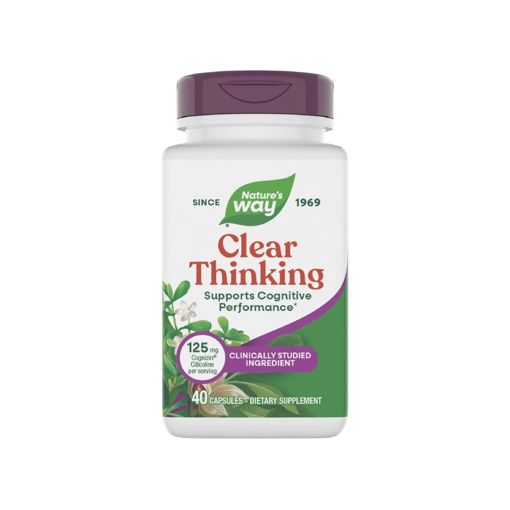 Nature's Way Clear Thinking Cognitive Performance*, Ashwagandha, Reduces Stress and Supports Cognitive Performance*, 40 Capsules
