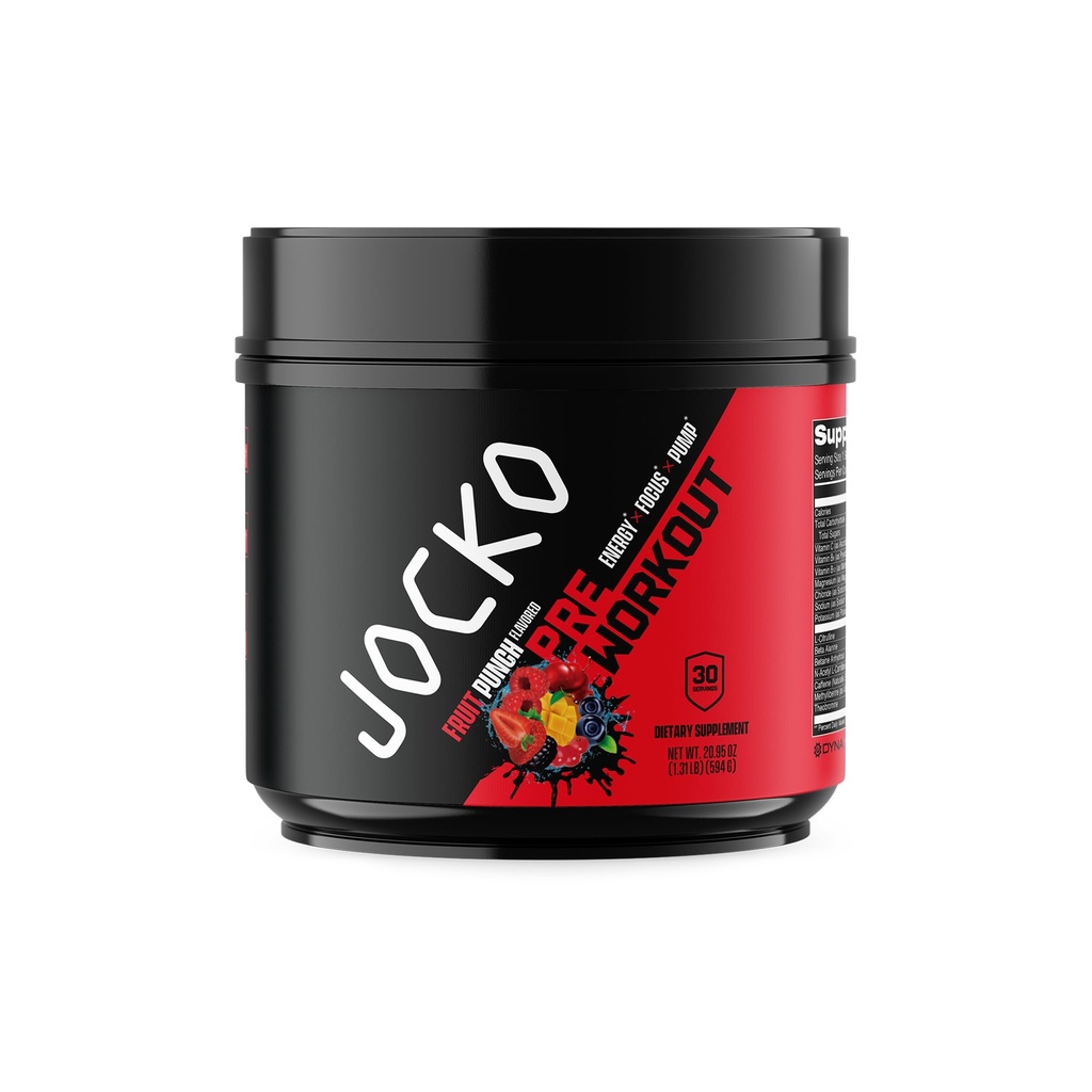 Jocko carburant pré entraînement pour les hommes et les femmes - Stim faible mélange de sucre avec Beta Alanine + L-Citrulline, soutien de la pompe musculaire, énergie, et récupération, 200mg de fruit de caféine punch, 30 portions 1,31lbs (594 G)