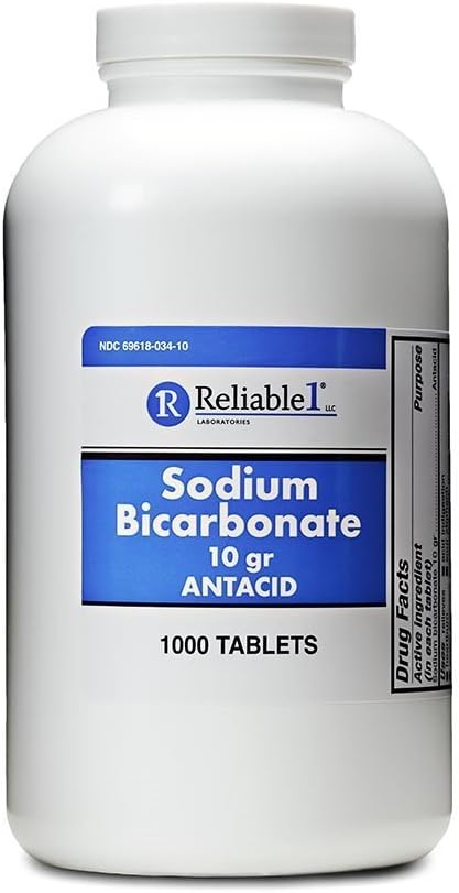 Bicarbonate de sodium 650 mg 1000 comprimés d'antiacide, pour soulager l'indigestion acide, les brûlures d'estomac, l'estomac acide et l'estomac ascendant