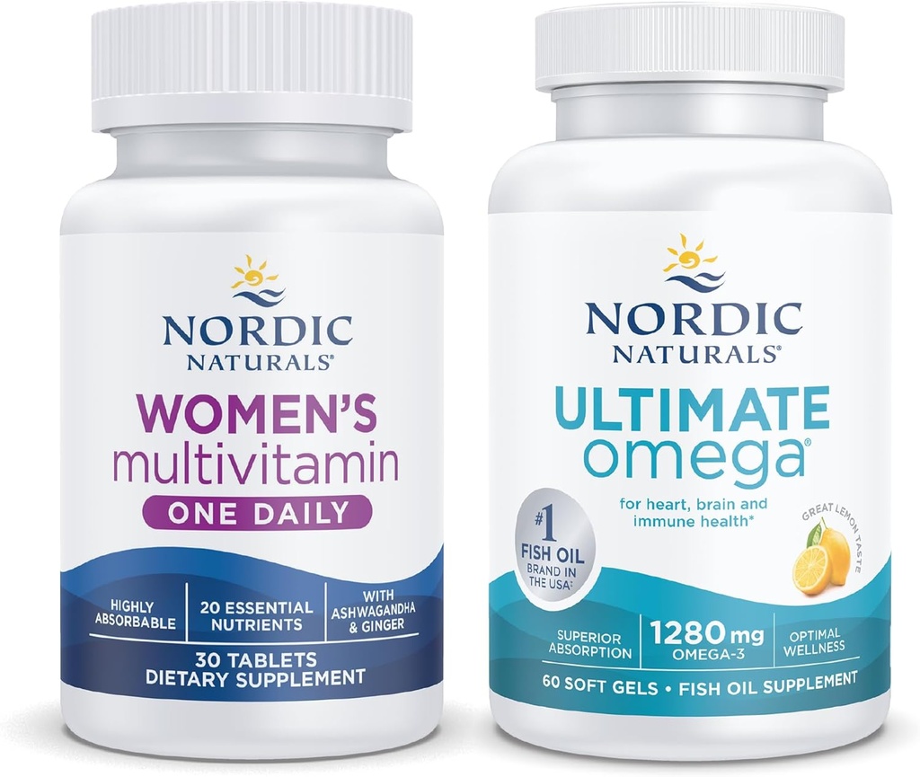 Paquet de démarrage Nordic Naturals - Multivitamine des femmes un jour, Omega ultime