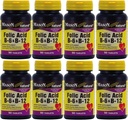 Vitamines Mason Acide folique B-6 et B12 Formule de santé cardiaque 90 Comprimés par boîte de bouteille de 8 Total 720 Comprimés