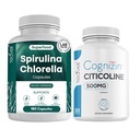 Teaveli Citicoline avec Spiruline chlorella Capsules Bundle