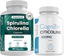 Teaveli Citicoline avec Spiruline chlorella Capsules Bundle