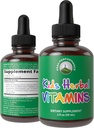 Vitamines pour enfants des herbes. Multivitamine à base de plantes liquides pour enfants. Pas de goût amer. Sans sucre 14-en-1 gouttes de supplément végétalien pour les tout-petits, les enfants, les adolescents.