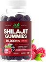 Shilajit Gummies 10 000mg pour les hommes et les femmes - Force maximale Himalayan pur Shilajit, sans gluten, non-OGM, 100% végétarien - Arôme de framboise naturelle - 60 comte