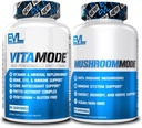 Evlution Multivitamines pour hommes et Complexe de Champignons Compléments Nutrition Multivitamine quotidienne avec minéraux essentiels et complexe de Phytonutriments Plus Lions Nootropiques Complément de Champignons de Mane Capsules