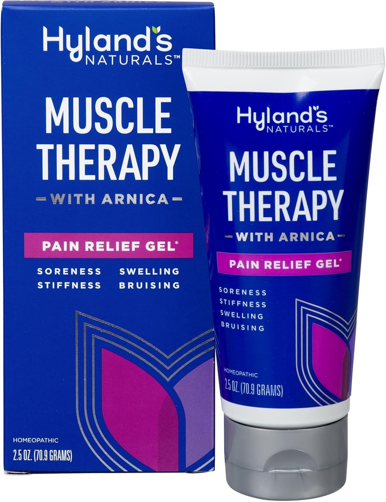 Hyland's Muscle Therapy with Arnica Pain Relief Gel, Bruise Healing Cream, Natural Relief of Pain, Swelling, Bruising, Soreness and Stiffness, 2.5 Oz