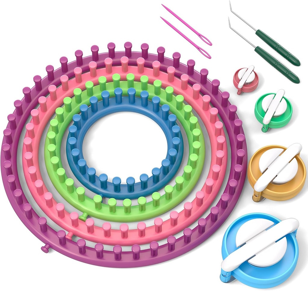 READAEER rond tricoter looms set Craft Kit Outil avec aiguille crochet et fabricant de pompon