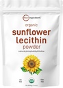 Micro ingrédients Lécithine de tournesol biologique en poudre, 1 livre, agriculture durable, pressé à froid, riche en phosphatidyl choline et protéines, fabrication de vitamine C liposomique, supplément d'allaitement, non-OGM