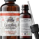 Extrait de teinture de Cayenne, Cayenne biologique (Capsicum annuum) Poivre séché - Glycérine végétale - Non-OGM - 2 oz