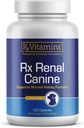 Rx Vitamines Rx Renal Canine Rein Support pour chiens - Extrait de chardon de lait, Thé vert et Capsules Cordyceps pour chiens - Supplément de soutien du rein pour chiens - 120 ct