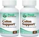 Peak Pure & Natural Colon Support - Colon Cleanse and Detox Supplement for Digestive Health - Gut Health Support with Inulin and Senna Leaf Extracts - with Fibre, Prébiotiques et Probiotiques - 2 Pack